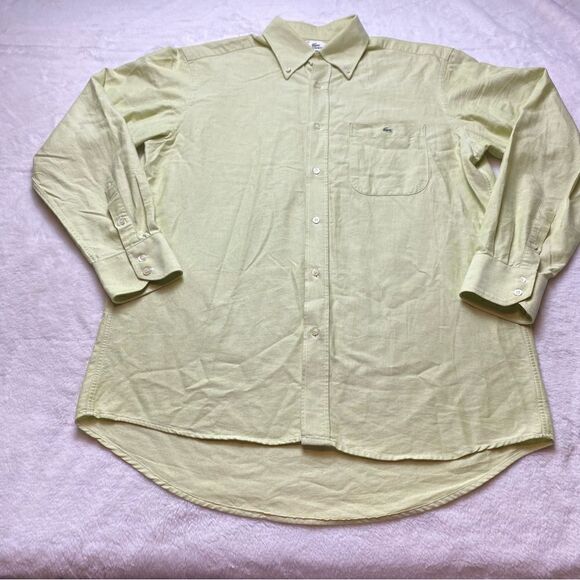 Lacoste Vintage Light Green Long Sleeve Button Down Shirt Size 42 - Picture 1 of 14